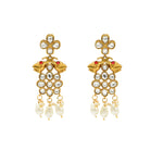 Load image into Gallery viewer, Gold-Toned Kundan & Pearl Necklace Set with Elephant Motif