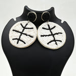 Load image into Gallery viewer, Handcrafted Beaded Basketball Earrings