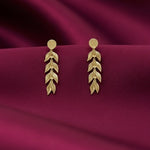 Load image into Gallery viewer, Golden Laurel Leaf Cascading Drop Earrings