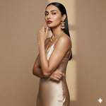 Load image into Gallery viewer, Gold-Toned Kundan & Pearl Necklace Set with Elephant Motif