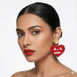 Load image into Gallery viewer, Spooky-Cute Handcrafted Halloween Heart Earrings