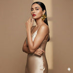 Load image into Gallery viewer, Gold-Tone Wavy Square Stud Earrings