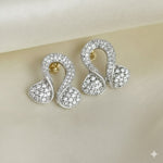 Load image into Gallery viewer, Modern Silver Ribbon Stud Earrings