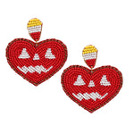 Load image into Gallery viewer, Spooky-Cute Handcrafted Halloween Heart Earrings
