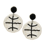 Load image into Gallery viewer, Handcrafted Beaded Basketball Earrings
