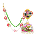 Load image into Gallery viewer, Handcrafted Multicolored Mirror Work Jhumka Earrings &amp; Maang Tika Set

