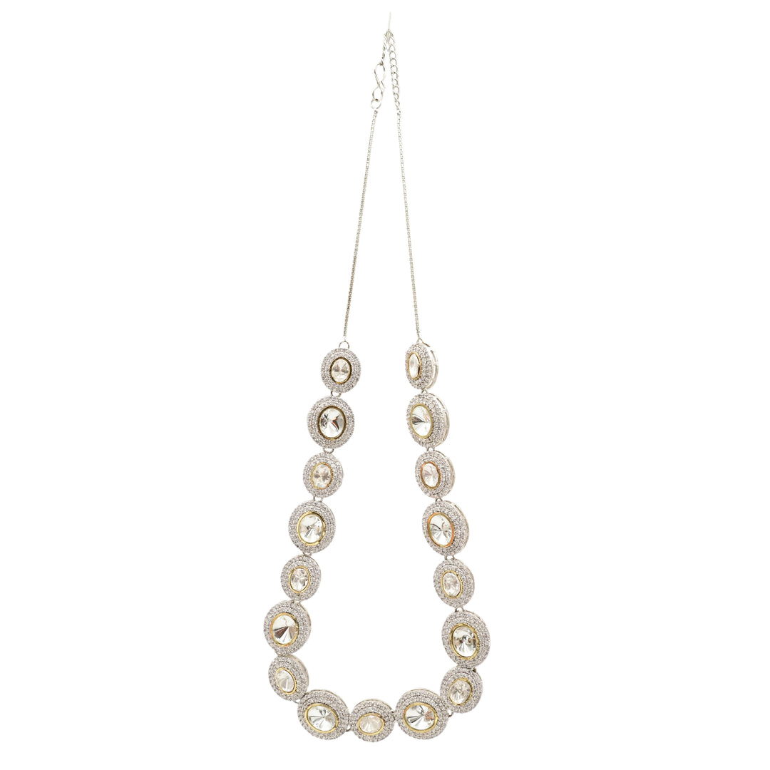 Blingy White Polki Diamond Necklace Set