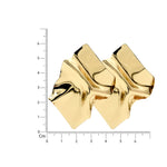 Load image into Gallery viewer, Gold-Tone Wavy Square Stud Earrings
