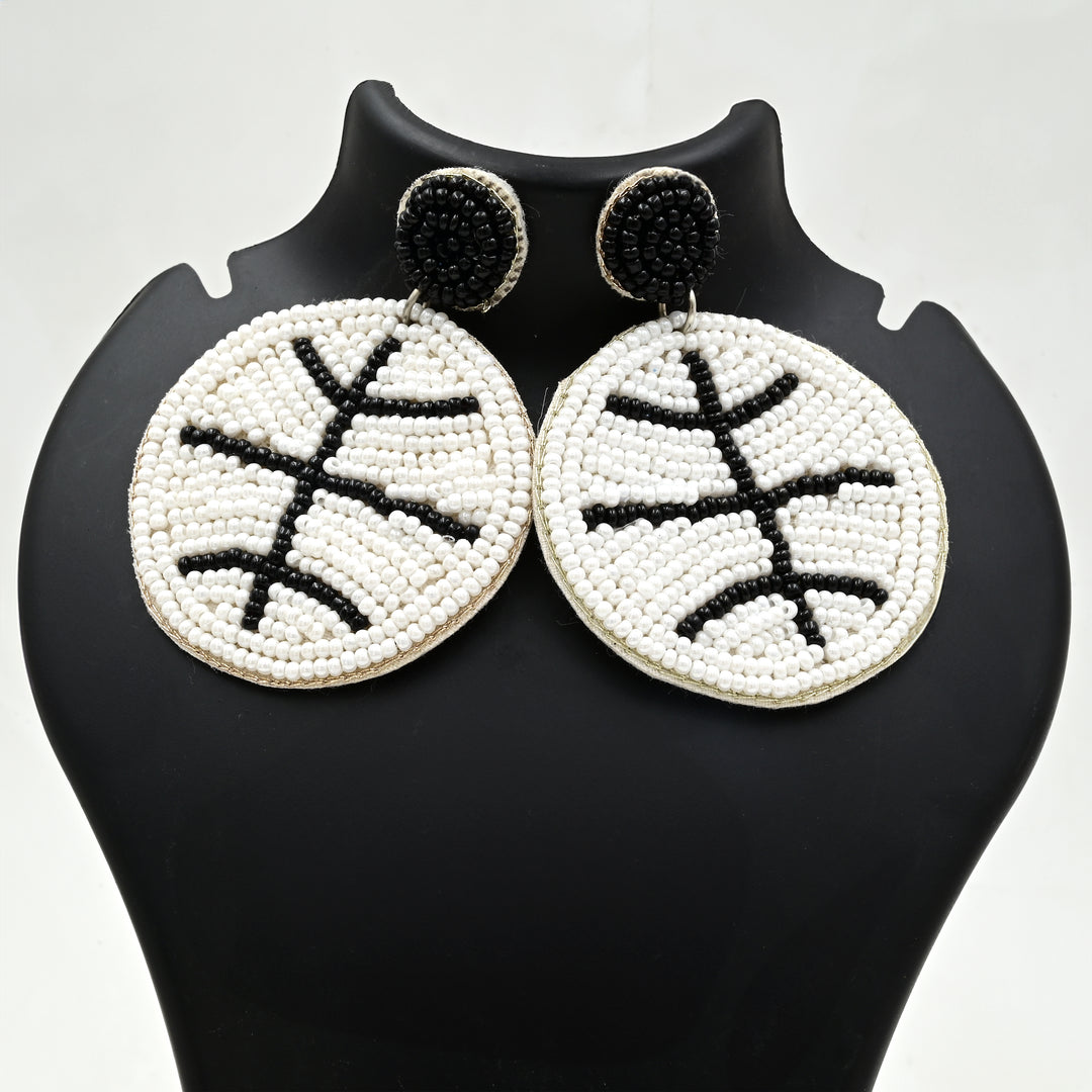 Handcrafted Beaded Basketball Earrings