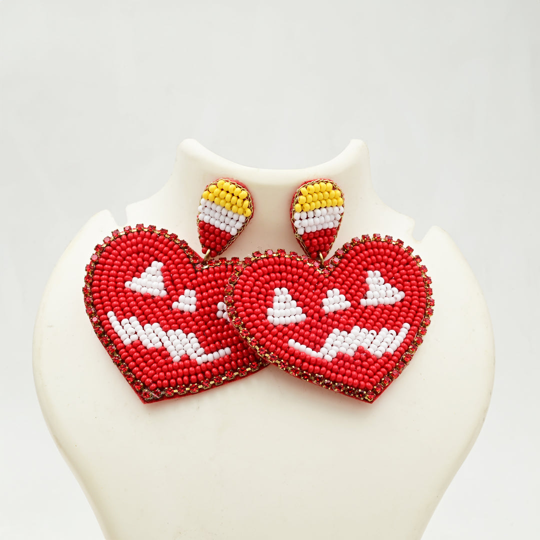 Spooky-Cute Handcrafted Halloween Heart Earrings