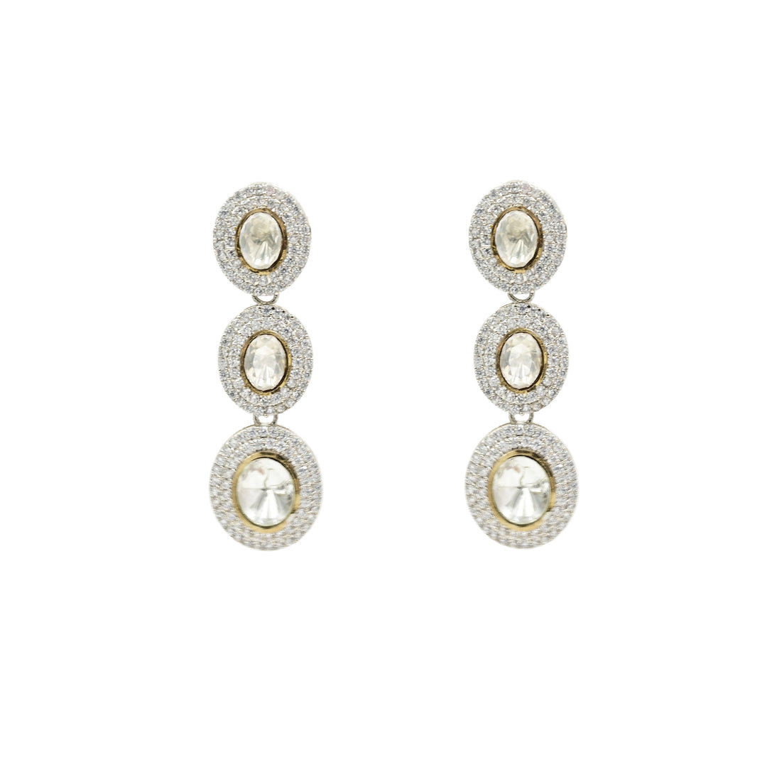 Blingy White Polki Diamond Necklace Set