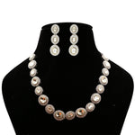 Load image into Gallery viewer, Blingy White Polki Diamond Necklace Set

