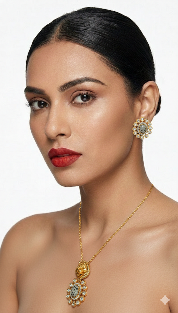 MODERN POLKI SET WITH LEOPARD IMPRINTS