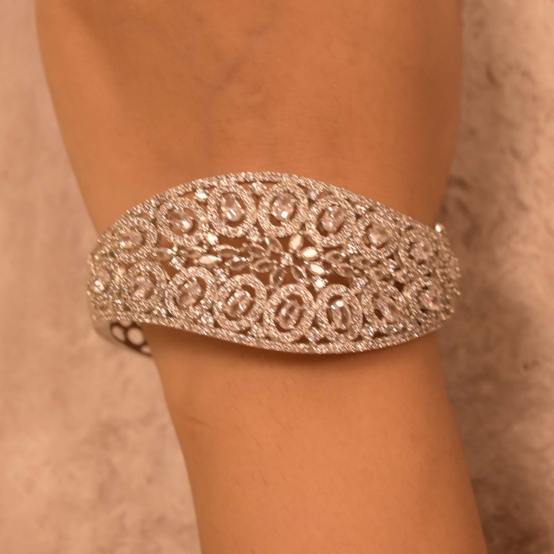 Oval-Shaped Diamond Studded Bracelet