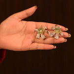 Load image into Gallery viewer, Elegant Bow-Knot Stud Earrings with Green &amp; White CZ Stones
