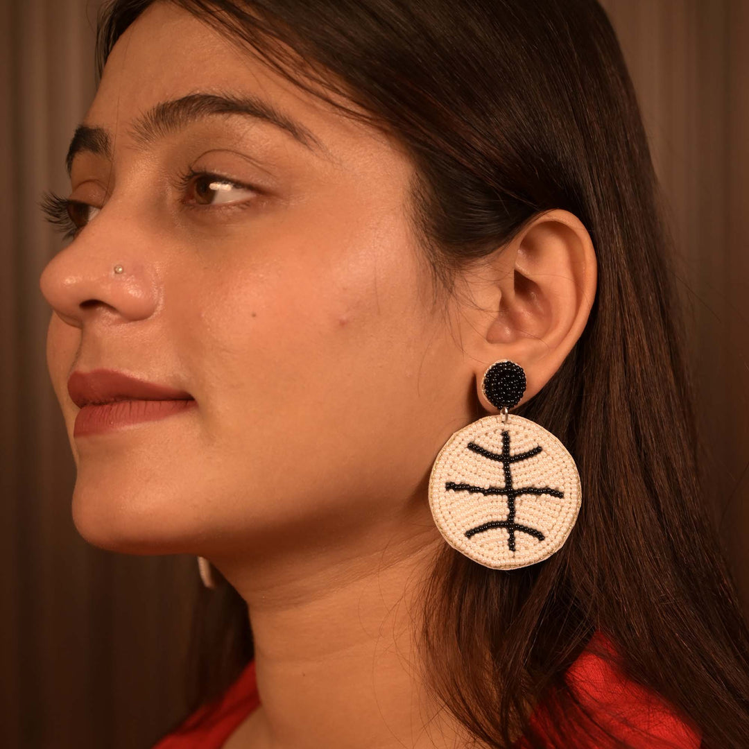 Handcrafted Beaded Basketball Earrings