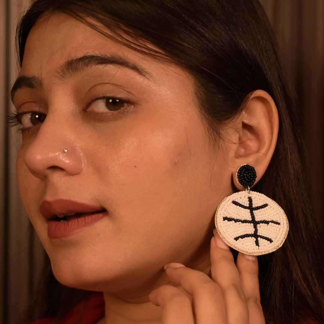 Handcrafted Beaded Basketball Earrings