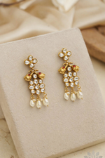 Load image into Gallery viewer, Gold-Toned Kundan &amp; Pearl Necklace Set with Elephant Motif