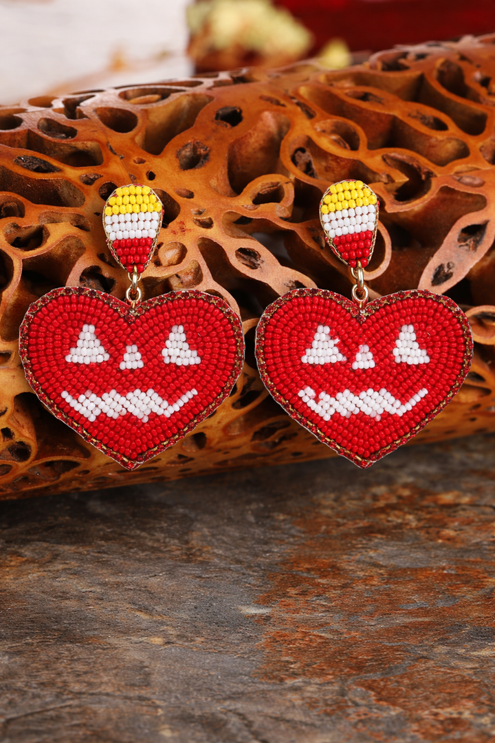 Spooky-Cute Handcrafted Halloween Heart Earrings