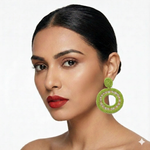 Load image into Gallery viewer, Royal Mint Meenakari Floral Jhumka Earrings