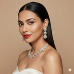 Load image into Gallery viewer, Blingy White Polki Diamond Necklace Set