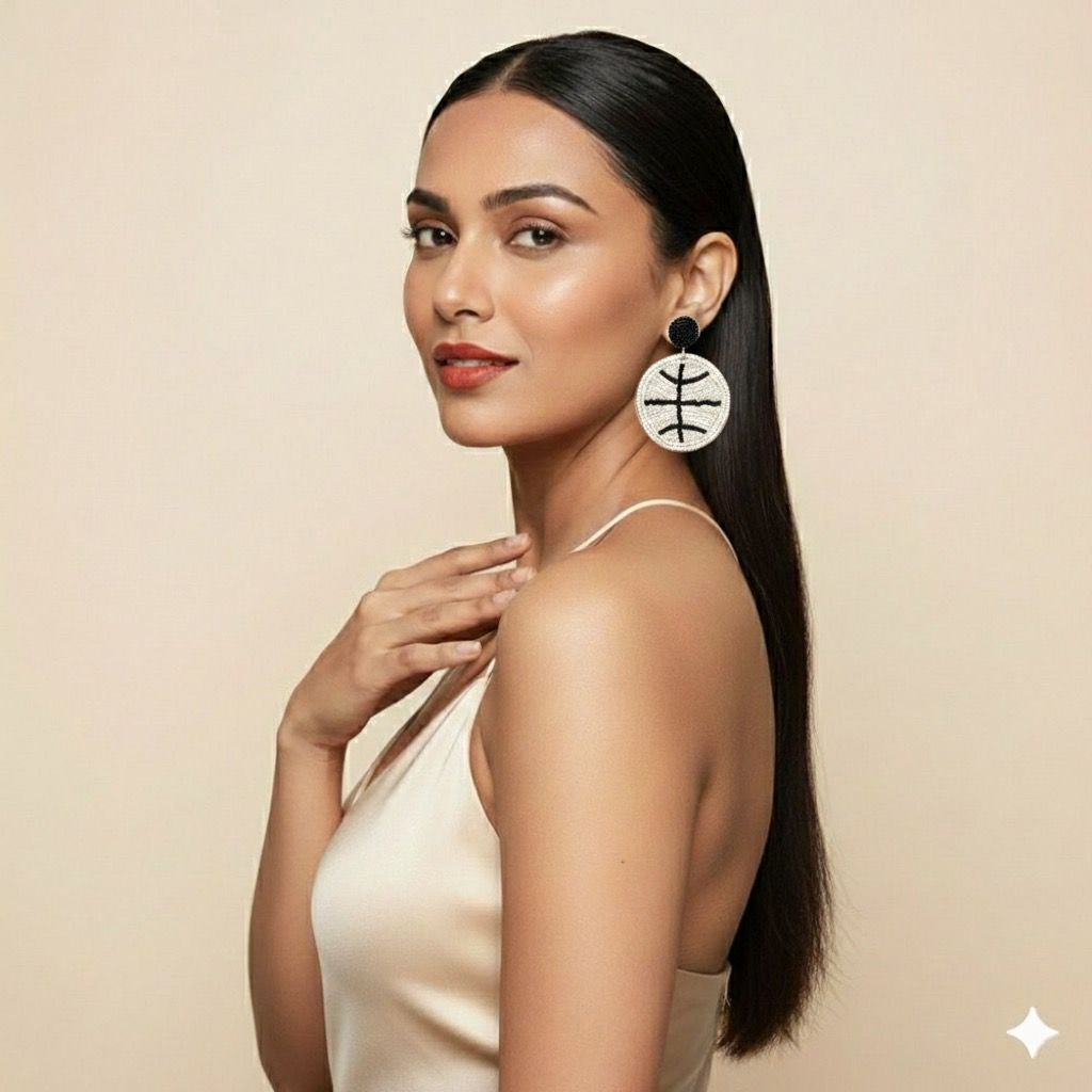 Handcrafted Beaded Basketball Earrings