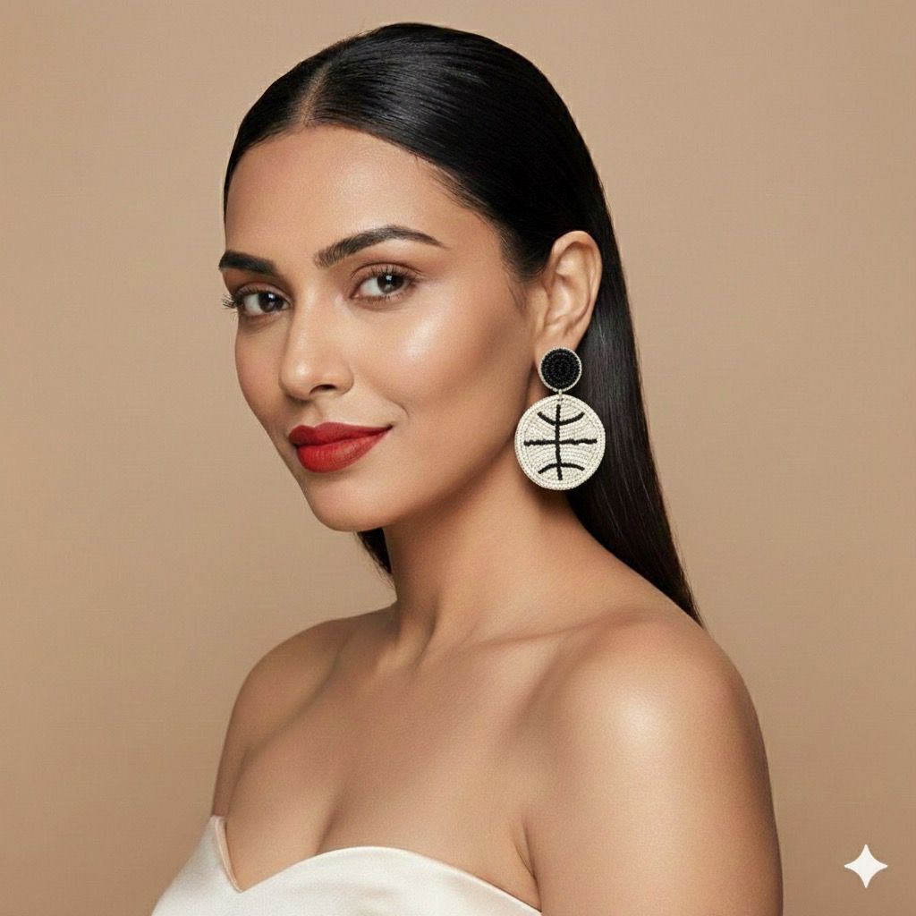 Handcrafted Beaded Basketball Earrings