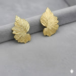 Load image into Gallery viewer, Golden Autumn Leaf Statement Studs